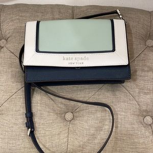 Kate Spade Blue and White Crossbody Purse